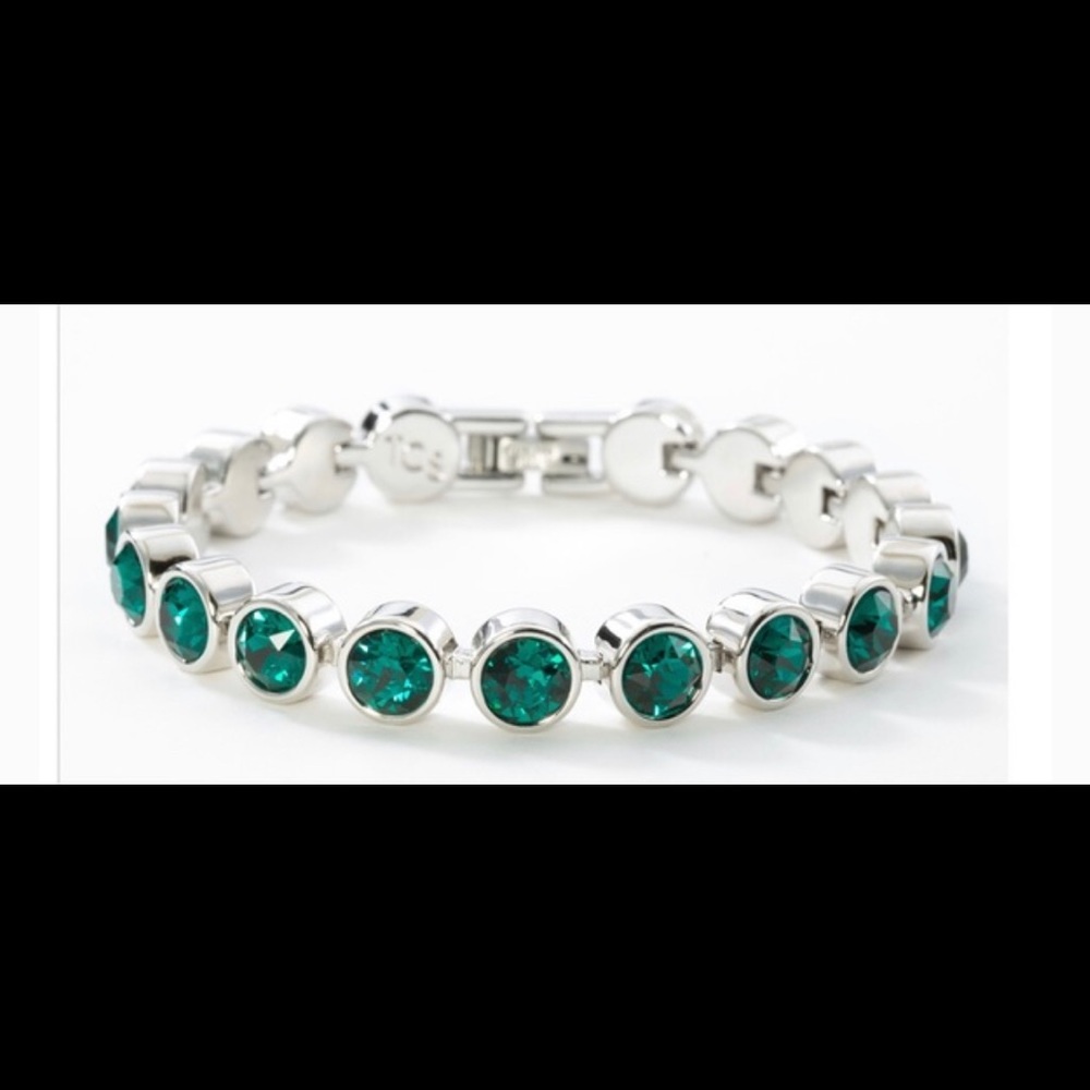 Crystallized by Swarovski emerald tennis bracelet